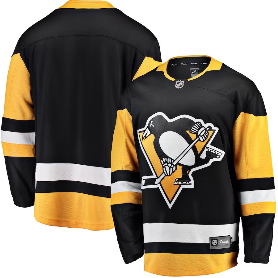 Men Pittsburgh Penguins Fanatics Branded Black Breakaway Home NHL Jersey->customized nhl jersey->Custom Jersey